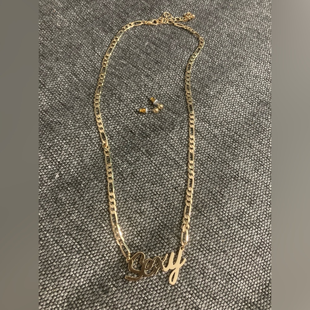Name Plate Necklace Set